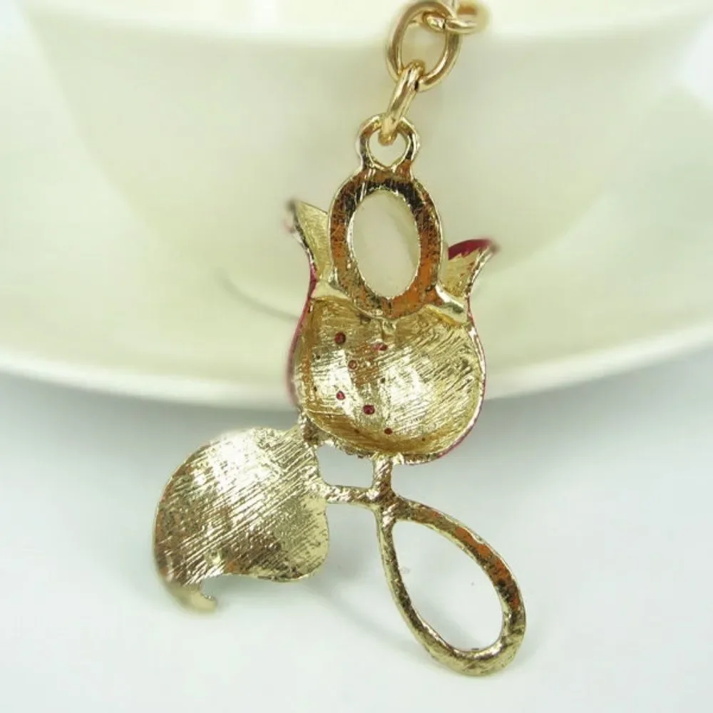 Keyring Rhinestone Rose Flowers 4 for $20